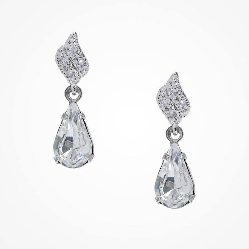 Cleo pave-set crystal teardrop earrings - Liberty in Love