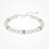 Crystal elegance pearl bracelet (silver) - Liberty in Love