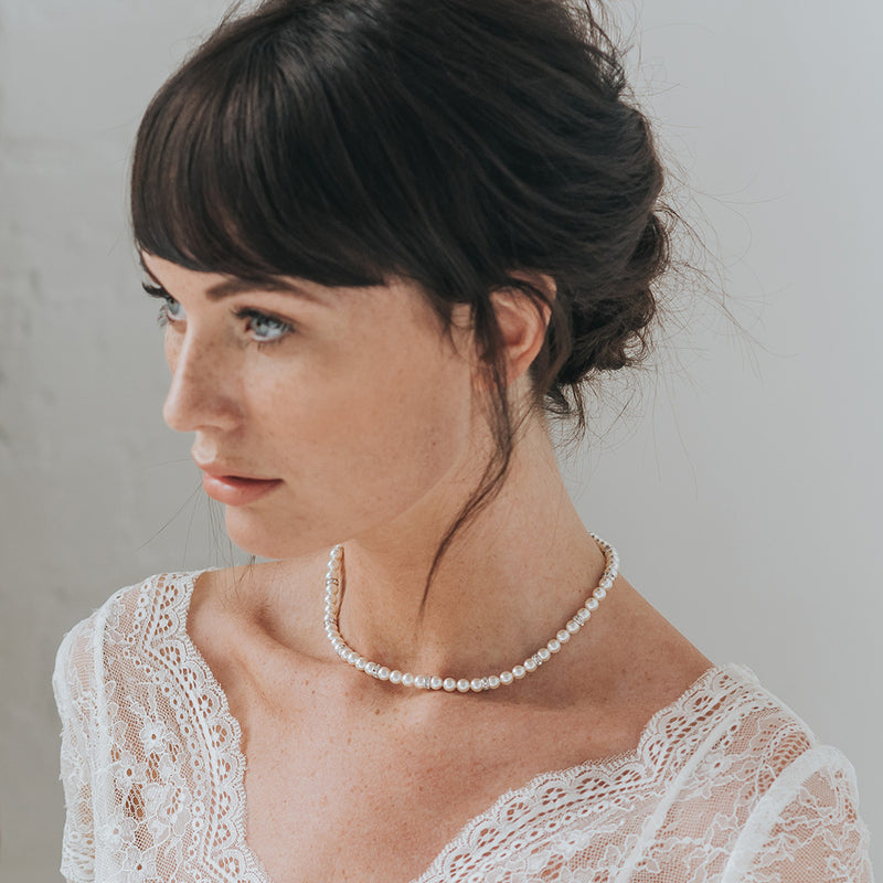 Crystal elegance pearl necklace - Liberty in Love