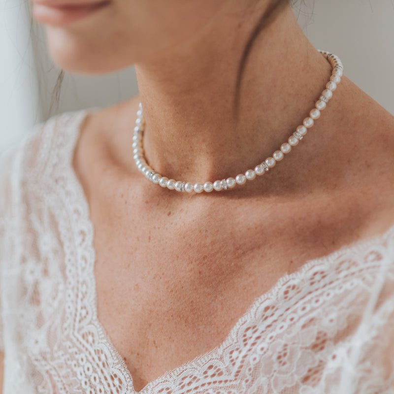 Crystal elegance pearl necklace - Liberty in Love