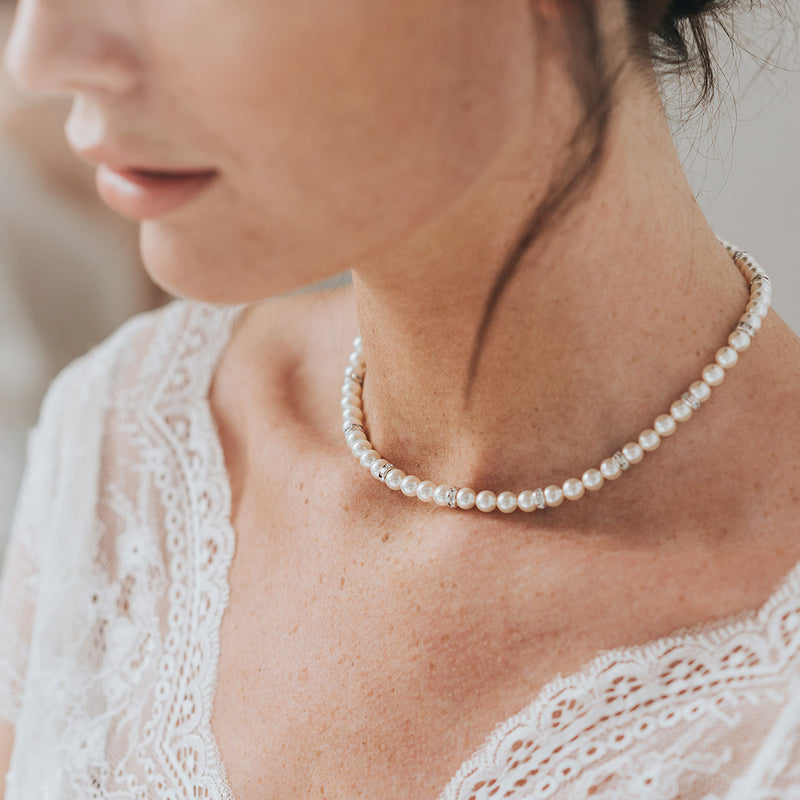 Crystal elegance pearl necklace - Liberty in Love