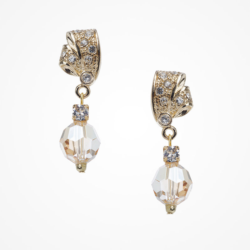 Etta antique style golden crystal earrings - Liberty in Love