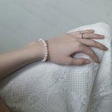 Crystal elegance pearl bracelet (silver) - Liberty in Love
