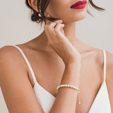 Crystal elegance pearl bracelet (silver) - Liberty in Love