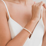 Crystal elegance pearl bracelet (silver) - Liberty in Love