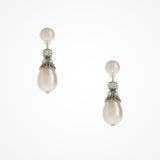 Georgette crystal embellished filigree pearl drop earrings - Liberty in Love