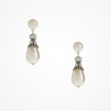 Georgette crystal embellished filigree pearl drop earrings - Liberty in Love