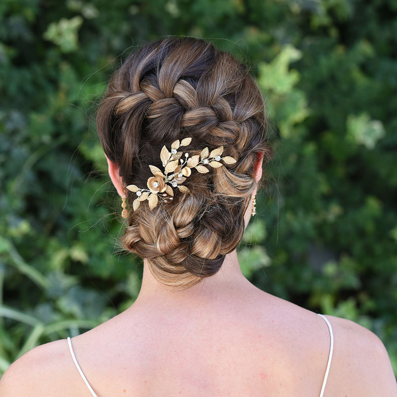 Cupid bronze floral hair clip - Liberty in Love