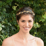 Cybele bronze leaves pearl embellished hair vine - Liberty in Love