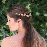Cybele bronze leaves pearl embellished hair vine - Liberty in Love