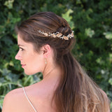 Cybele bronze leaves pearl embellished hair vine - Liberty in Love