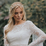 Cybil pearl and crystal blossom hair vine - Liberty in Love