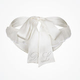 Dahlia bride ruffle knickers with bow detail and personalised crystal initials - Liberty in Love
