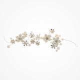 Brooke dainty hand-painted enamel flower crystal hair vine - Liberty in Love