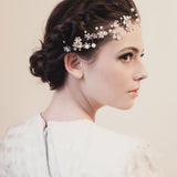 Brooke dainty hand-painted enamel flower crystal hair vine - Liberty in Love