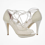 Dakota ivory lace-up peep-toe shoes - size 6 only - Liberty in Love