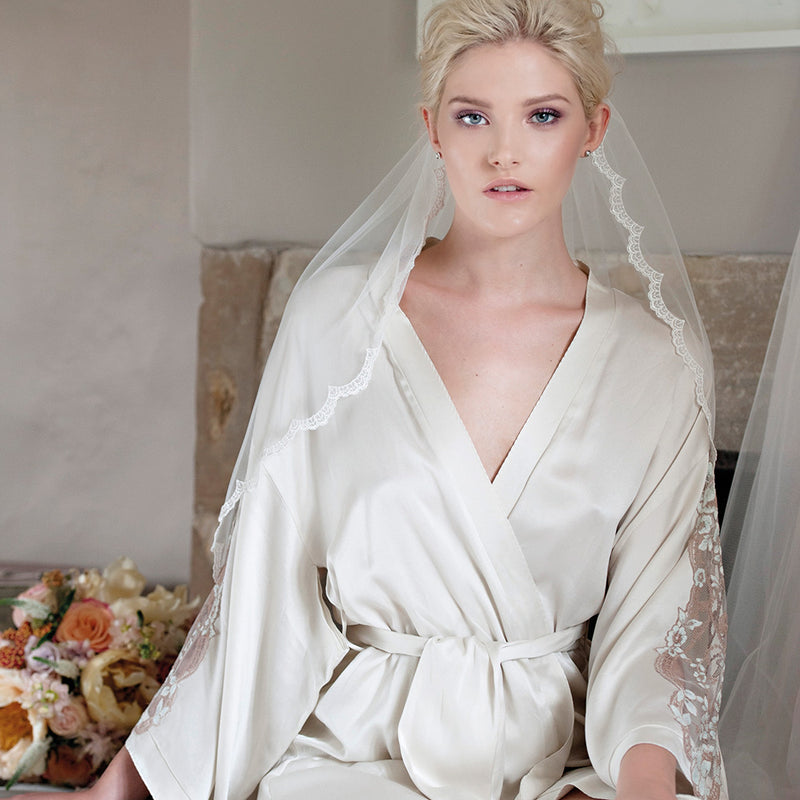 Damson lace edged veil - Liberty in Love