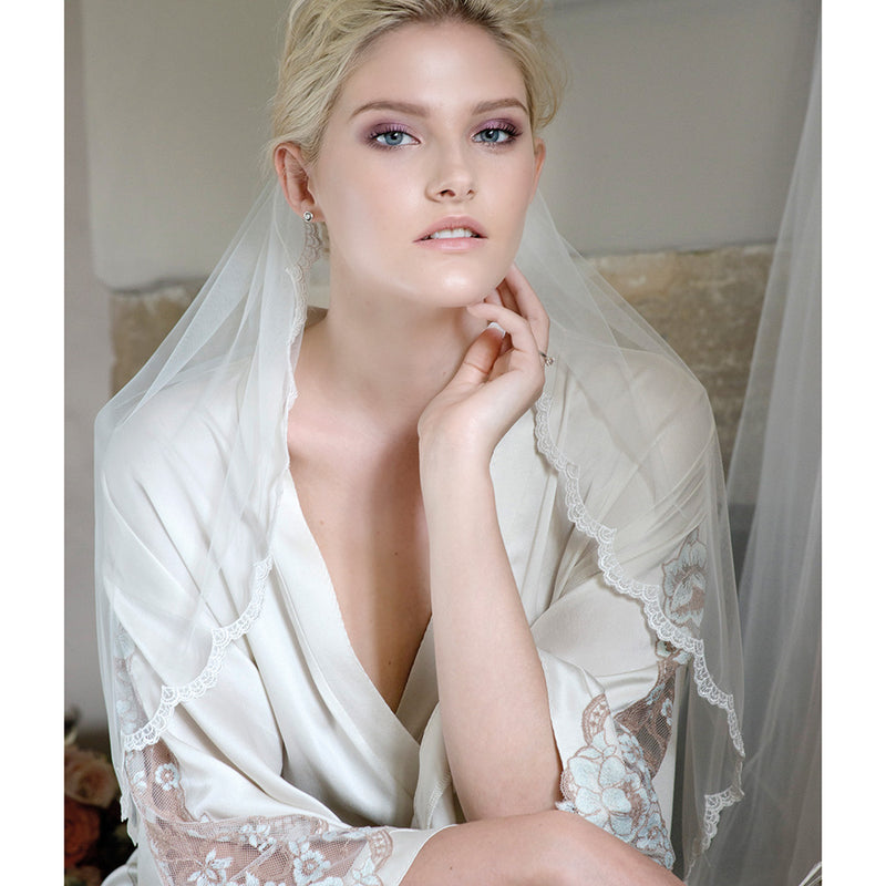 Damson lace edged veil - Liberty in Love