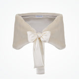 Ivory faux fur bridal stole (with short pile fur) - Liberty in Love