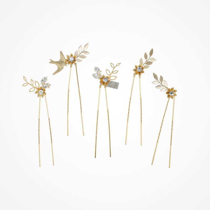 Dawn chorus gold hair pins - Liberty in Love