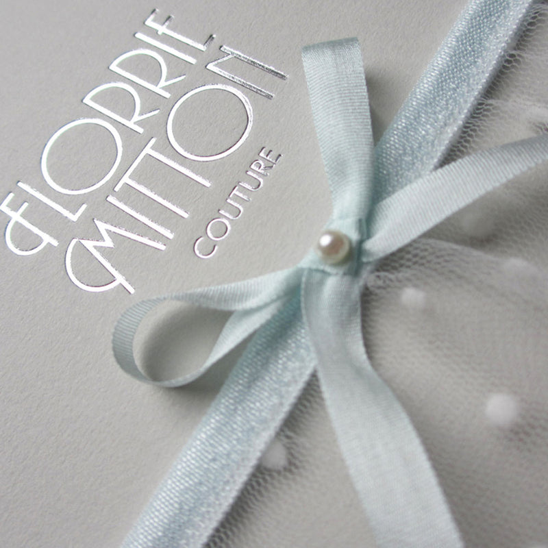 Daydream duck egg blue spot tulle garter - Liberty in Love