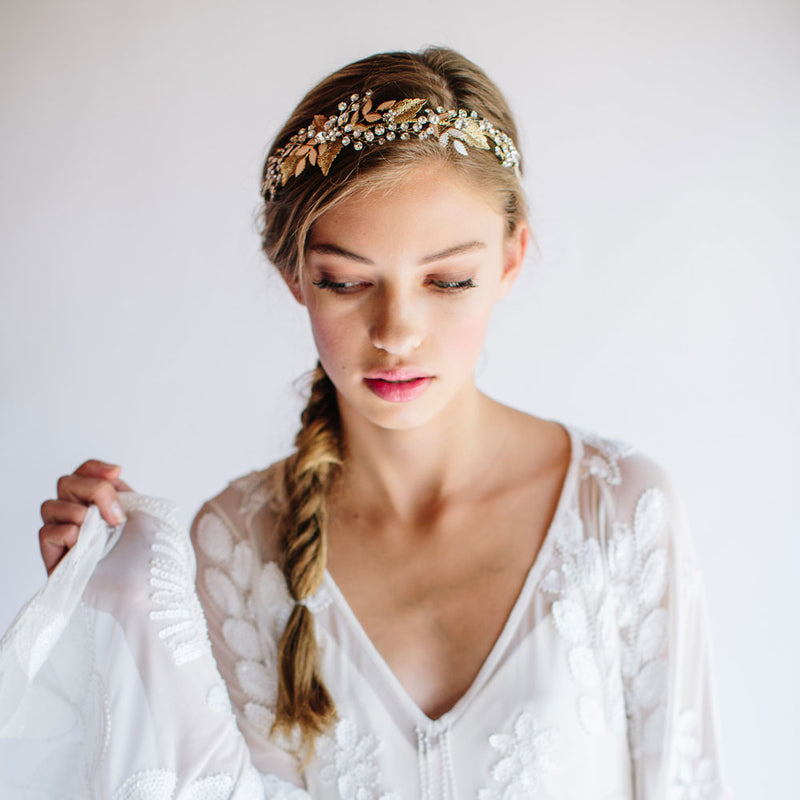 December crystal embellished leaves headpiece - Liberty in Love