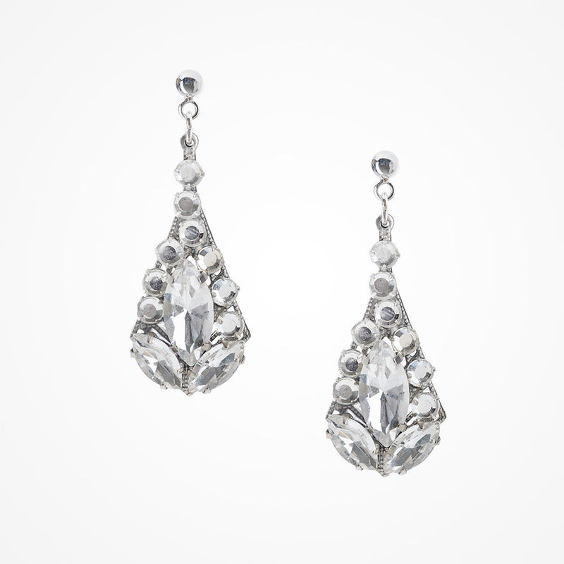 Deco crystal geometric drop earrings - Liberty in Love