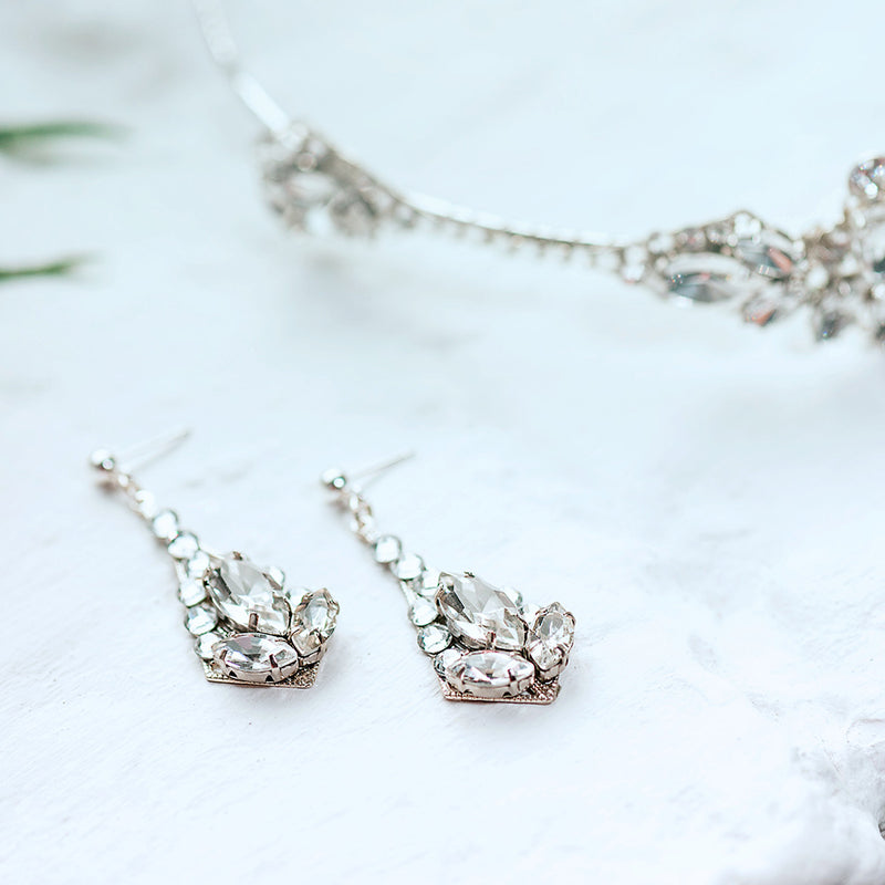 Deco crystal geometric drop earrings - Liberty in Love
