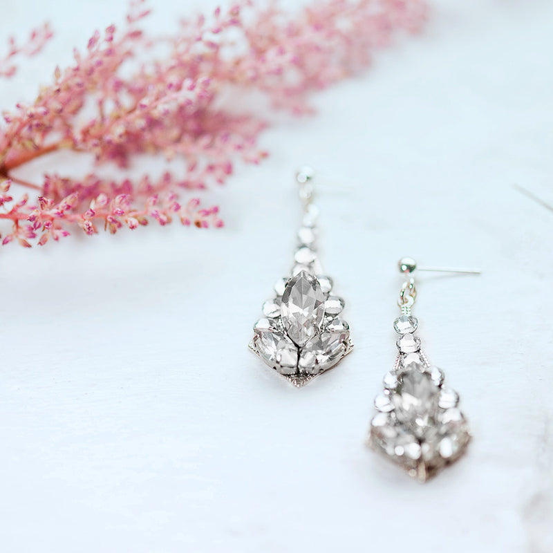 Deco crystal geometric drop earrings - Liberty in Love