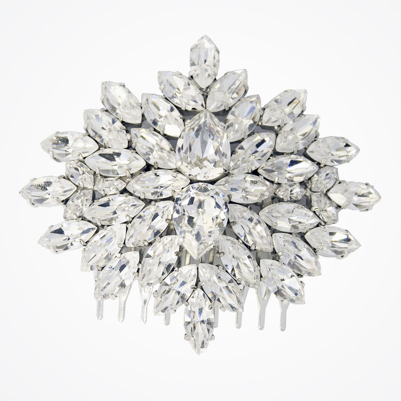 Deco crystal wedding comb (silver-plated) - Liberty in Love