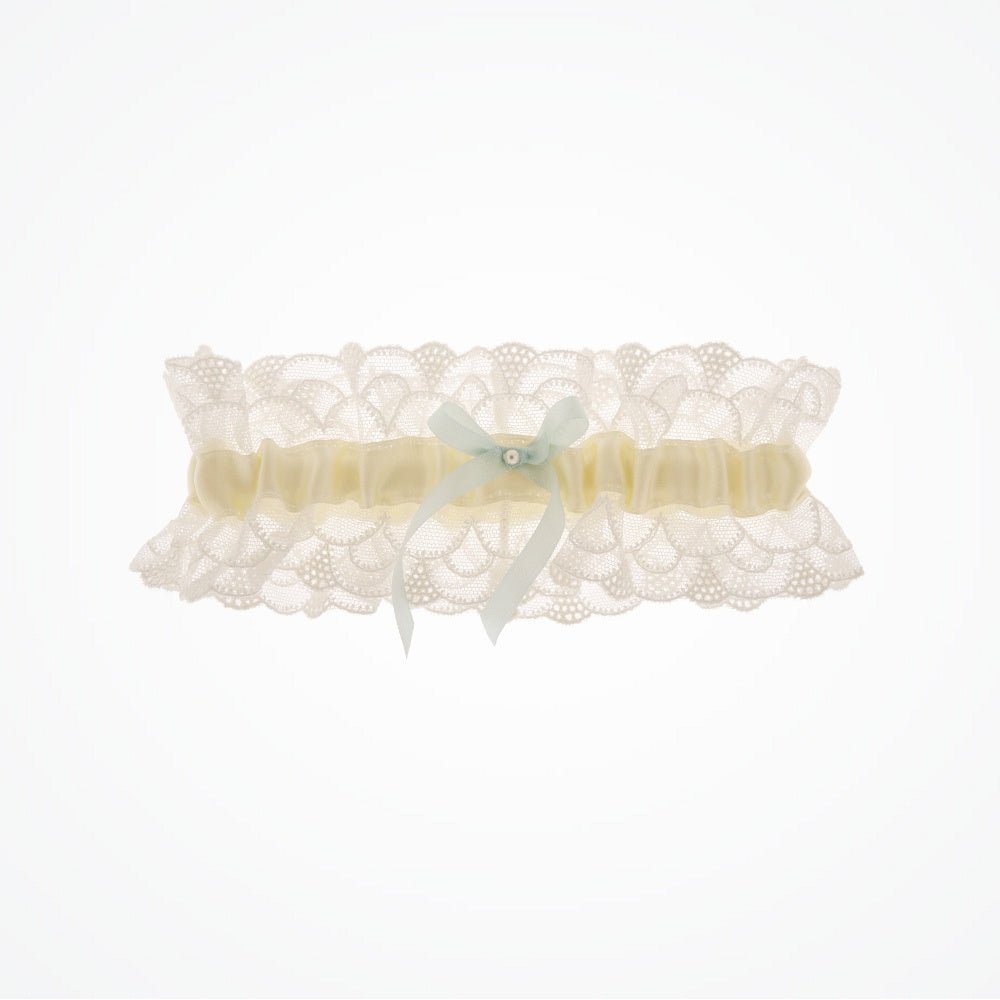 Deco embroidered tulle garter