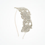 Silver heart deco bridal headband - Liberty in Love