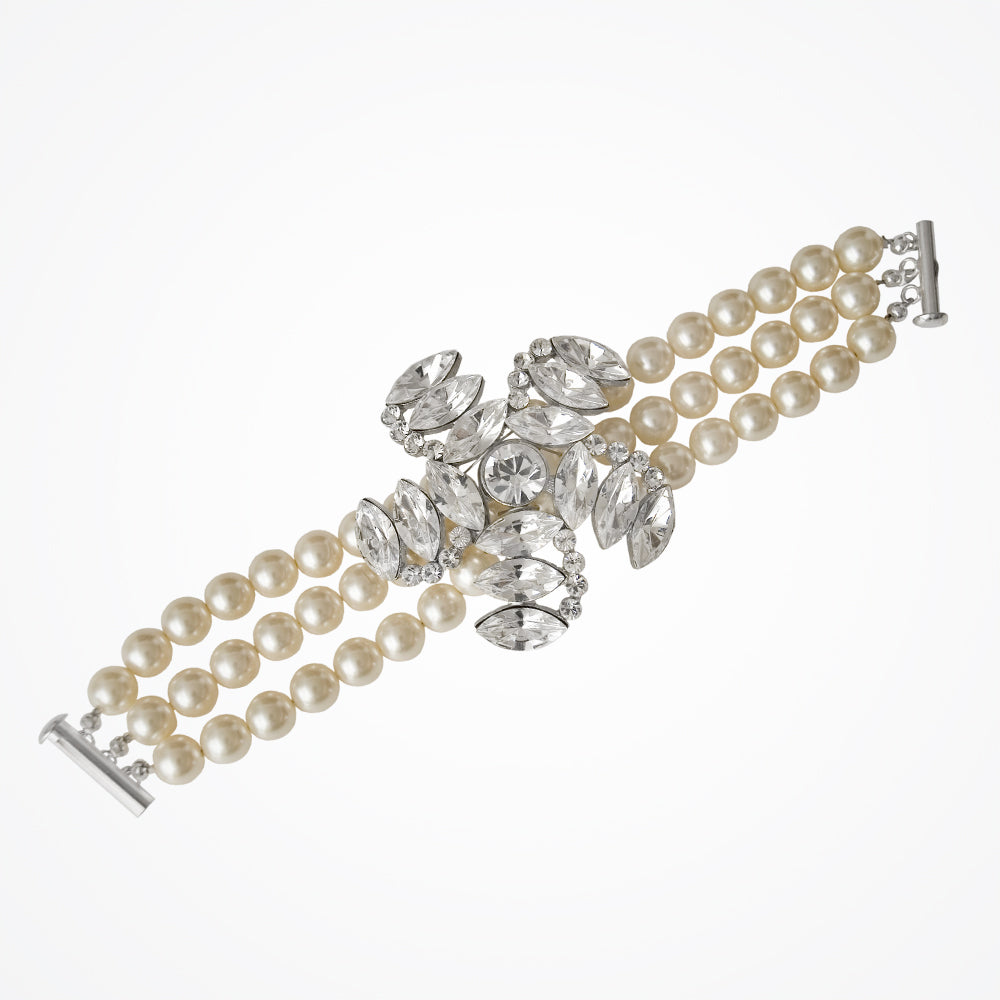 Vintage enchantment pearl wedding cuff