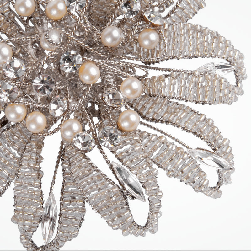 Dahlia beaded headpiece with Swarovski crystal and pearls - Liberty in Love