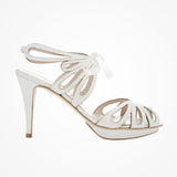 Delfina ivory leather floral cut-out sandals - Liberty in Love