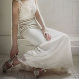 Delfina ivory leather floral cut-out sandals - Liberty in Love