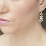 Diademe leafy crystal teardrop earrings - Liberty in Love