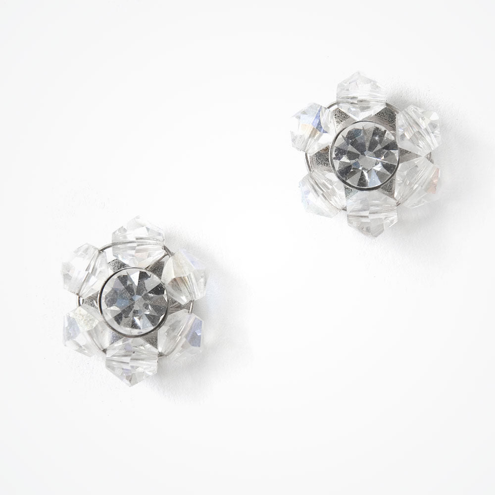 Diamante ab crystal flower earrings