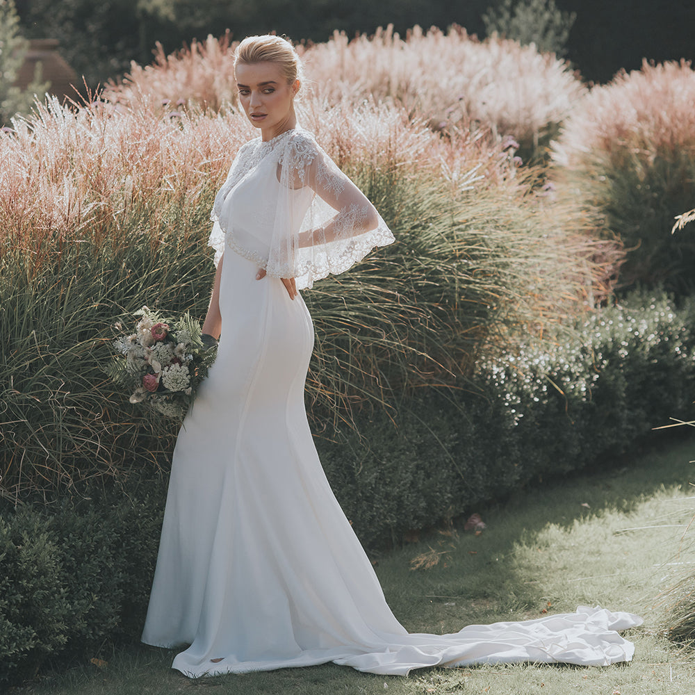 Diamond Storm scalloped lace cape Ivory and Co Liberty in Love