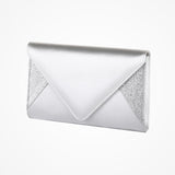 Diane silver shimmer and satin clutch - Liberty in Love