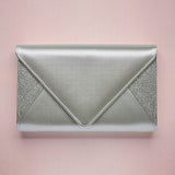 Diane silver shimmer and satin clutch - Liberty in Love