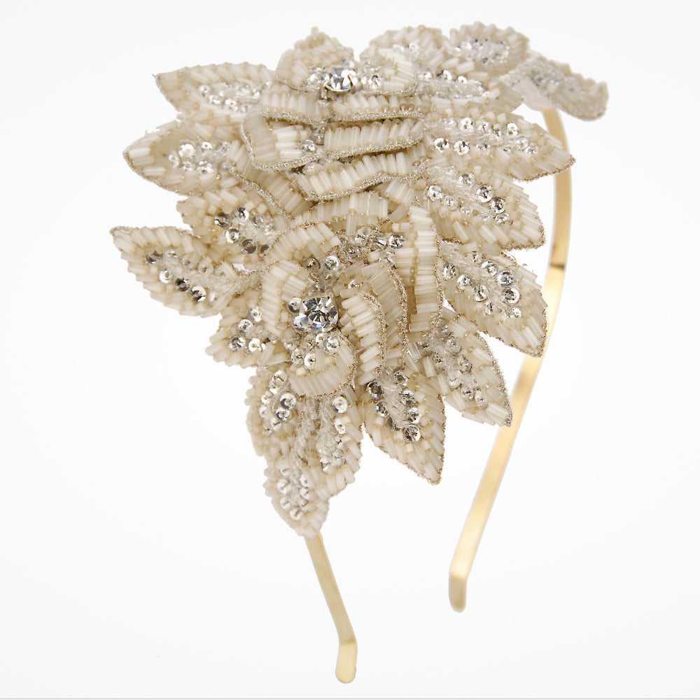 Statement blush vintage rose headdress | Blush pink bridal headpiece ...