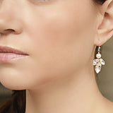 Downton diamante navette and pearl drop earrings (silver) - Liberty in Love
