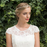 Dream rose gold crystal leaves hair vine - Liberty in Love