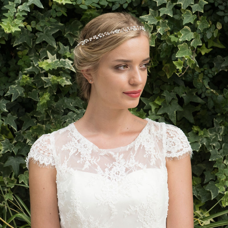 Dream rose gold crystal leaves hair vine - Liberty in Love