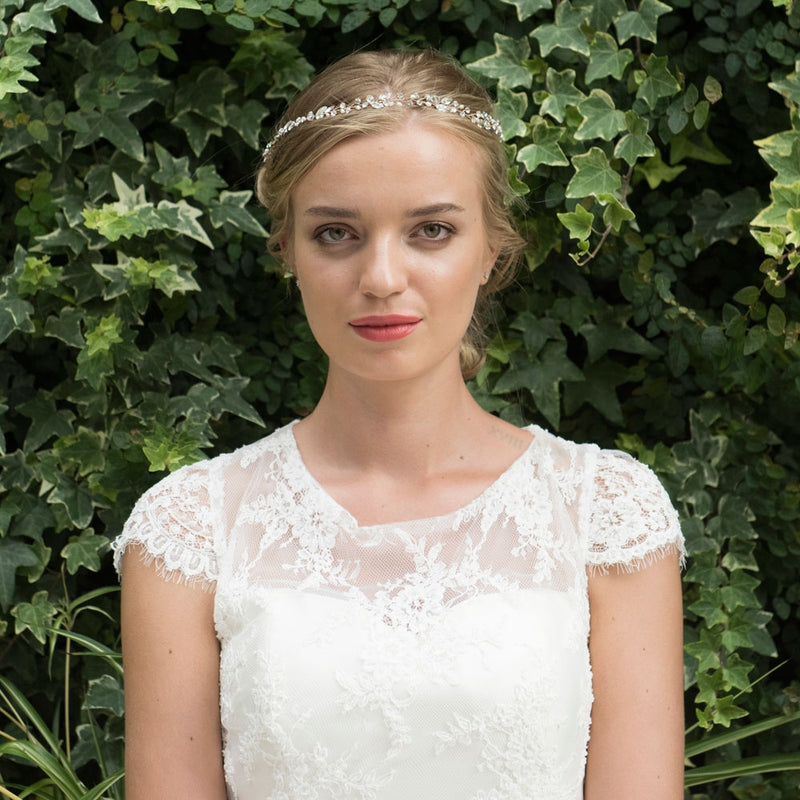Dream rose gold crystal leaves hair vine - Liberty in Love