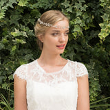 Dream rose gold crystal leaves hair vine - Liberty in Love