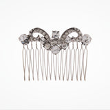 Symmetric vintage scroll clear crystal deco hair comb (HA347) - Liberty in Love
