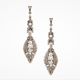 Dagger drop emerald crystal encrusted earrings (EA5582) - Liberty in Love
