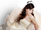Daphne swarovski and pearl headpiece with ivory feathers - Liberty in Love